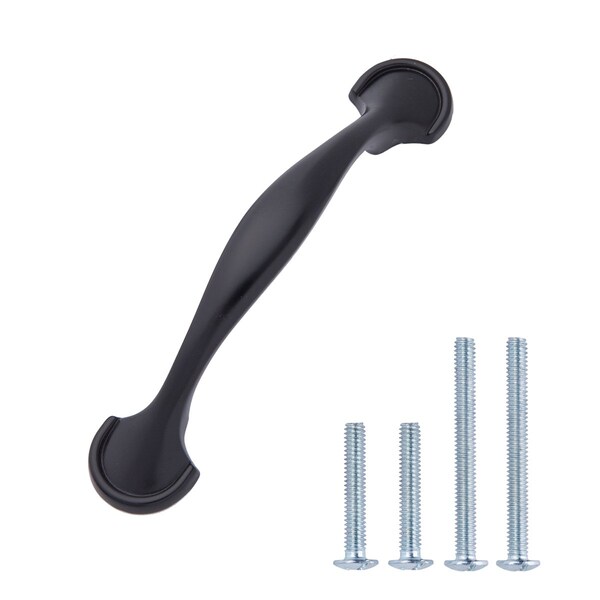 South Main Hardware 3 in. (76 mm) Flat Black Traditional Rounded-Foot Drawer Pull (10PK) SH3050-FB-10 - main